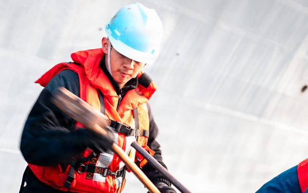 USS Theodore Roosevelt Anchor Chain Maintenance