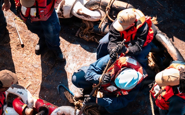 USS Theodore Roosevelt Anchor Chain Maintenance