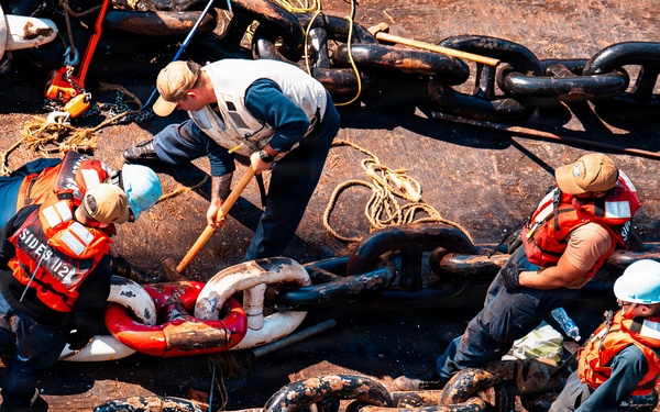 USS Theodore Roosevelt Anchor Chain Maintenance