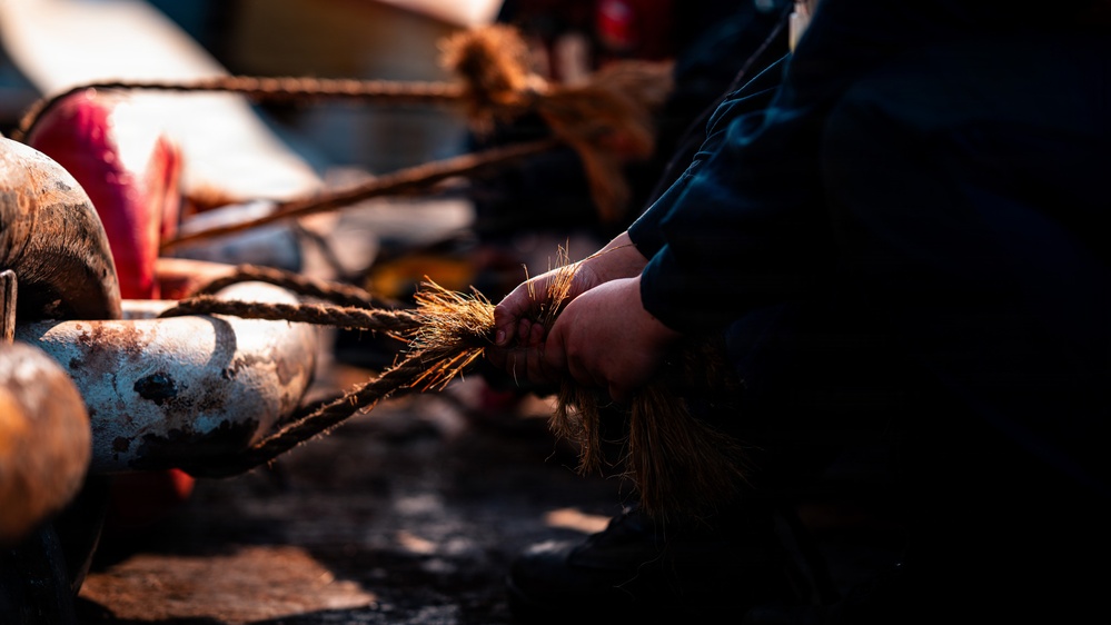 USS Theodore Roosevelt Anchor Chain Maintenance