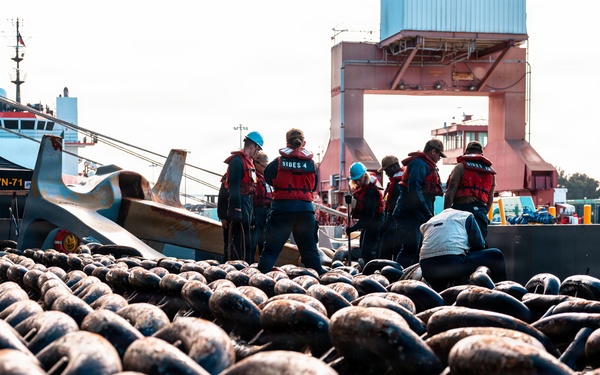 USS Theodore Roosevelt Anchor Chain Maintenance