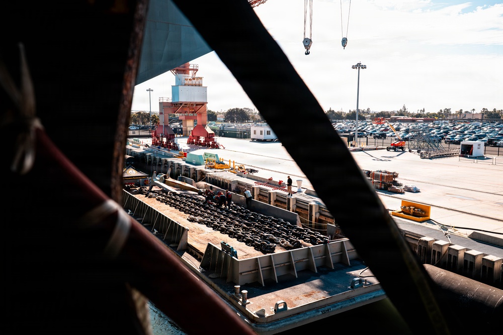 USS Theodore Roosevelt Anchor Chain Maintenance