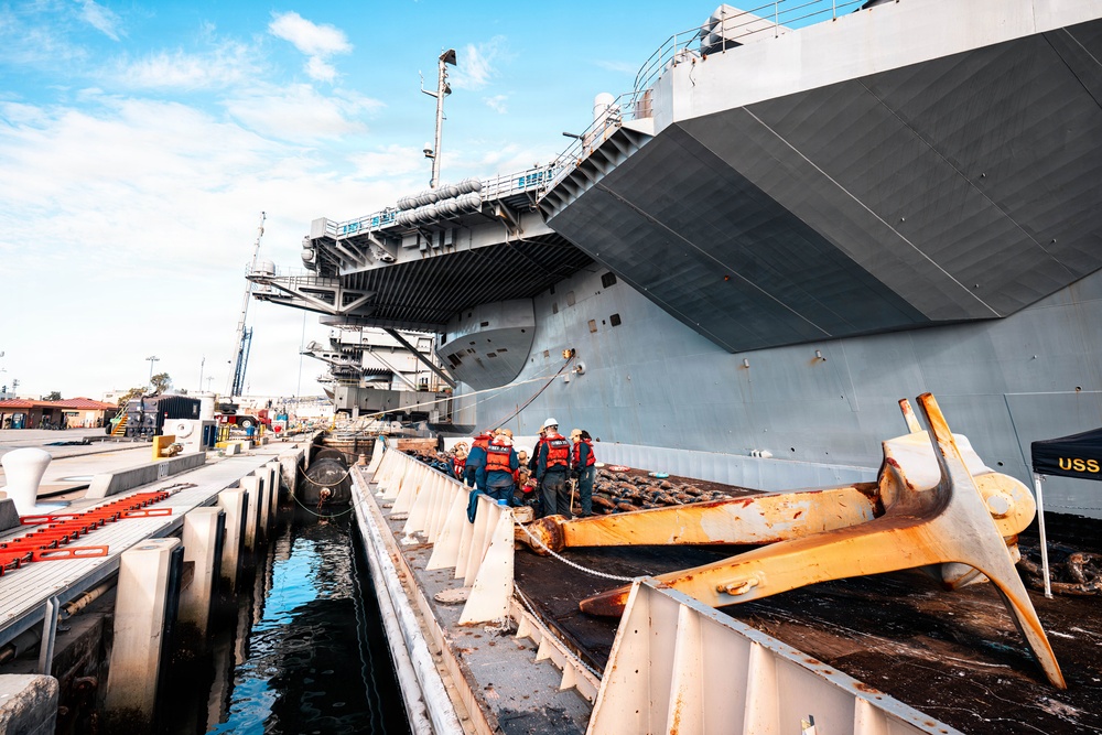 USS Theodore Roosevelt Anchor Chain Maintenance