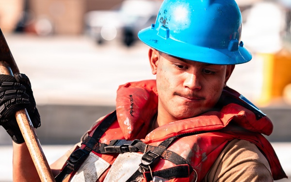 USS Theodore Roosevelt Anchor Chain Maintenance