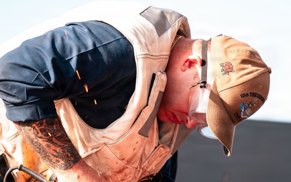 USS Theodore Roosevelt Anchor Chain Maintenance