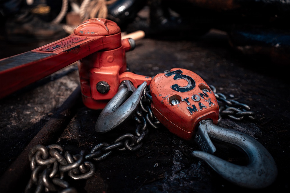 USS Theodore Roosevelt Anchor Chain Maintenance