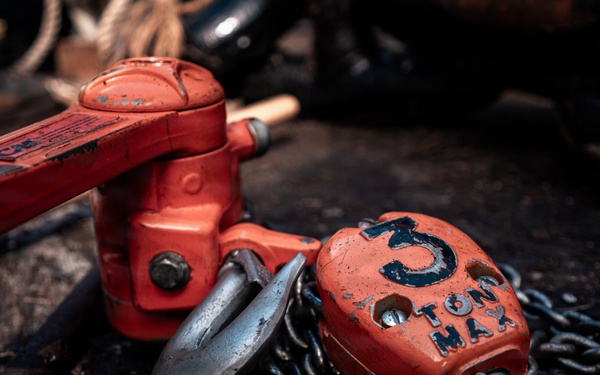 USS Theodore Roosevelt Anchor Chain Maintenance