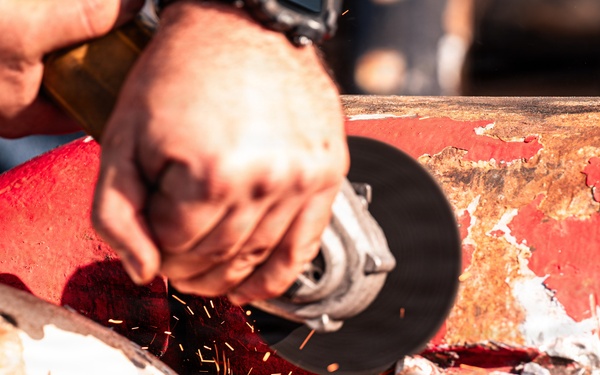 USS Theodore Roosevelt Anchor Chain Maintenance