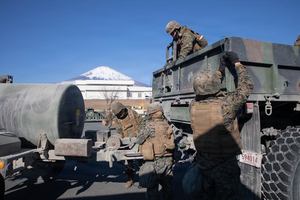 Marine Wing Support Squadron 171 trains at Mount Fuji