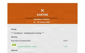 Kantine menu - 17 Feb 26