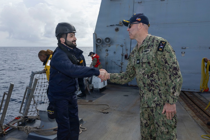 USS Bulkeley (DDG 84) and ITS Virginio Fasan (F 591) perform a cross-deck visit, Feb. 10, 2026