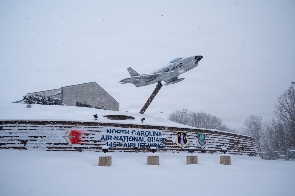 145th AW base during Winter Storm Gianna