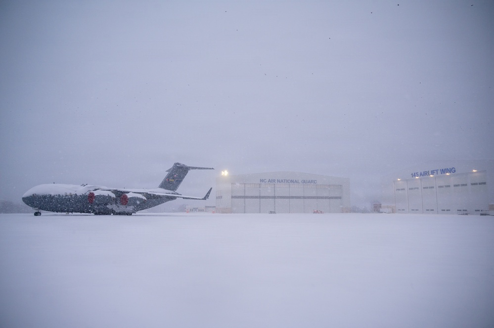 145th AW base during Winter Storm Gianna