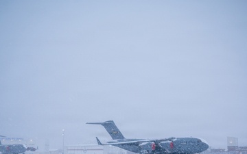 145th AW base during Winter Storm Gianna