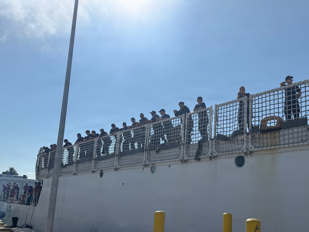 Coast Guard Cutter Mohawk returns home from 60-day patrol after escorting two oil tankers in the Caribbean Sea, Gulf of America
