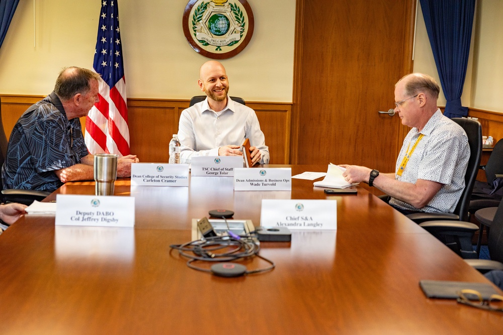Chief of Staff George Tolar at the Ted Stevens Center of Arctic Security Studies, tours DKI APCSS