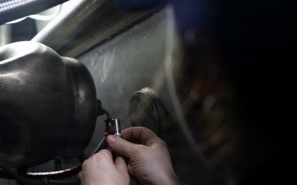 USS Bulkeley (DDG 84) Sailors perform maintenance in the engineering room, Jan. 27, 2026