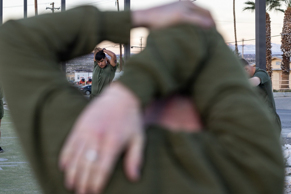 U.S. Marines participate in Col. Posey’s pull-up program