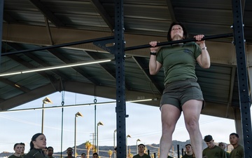 U.S. Marines participate in Col. Posey’s pull-up program