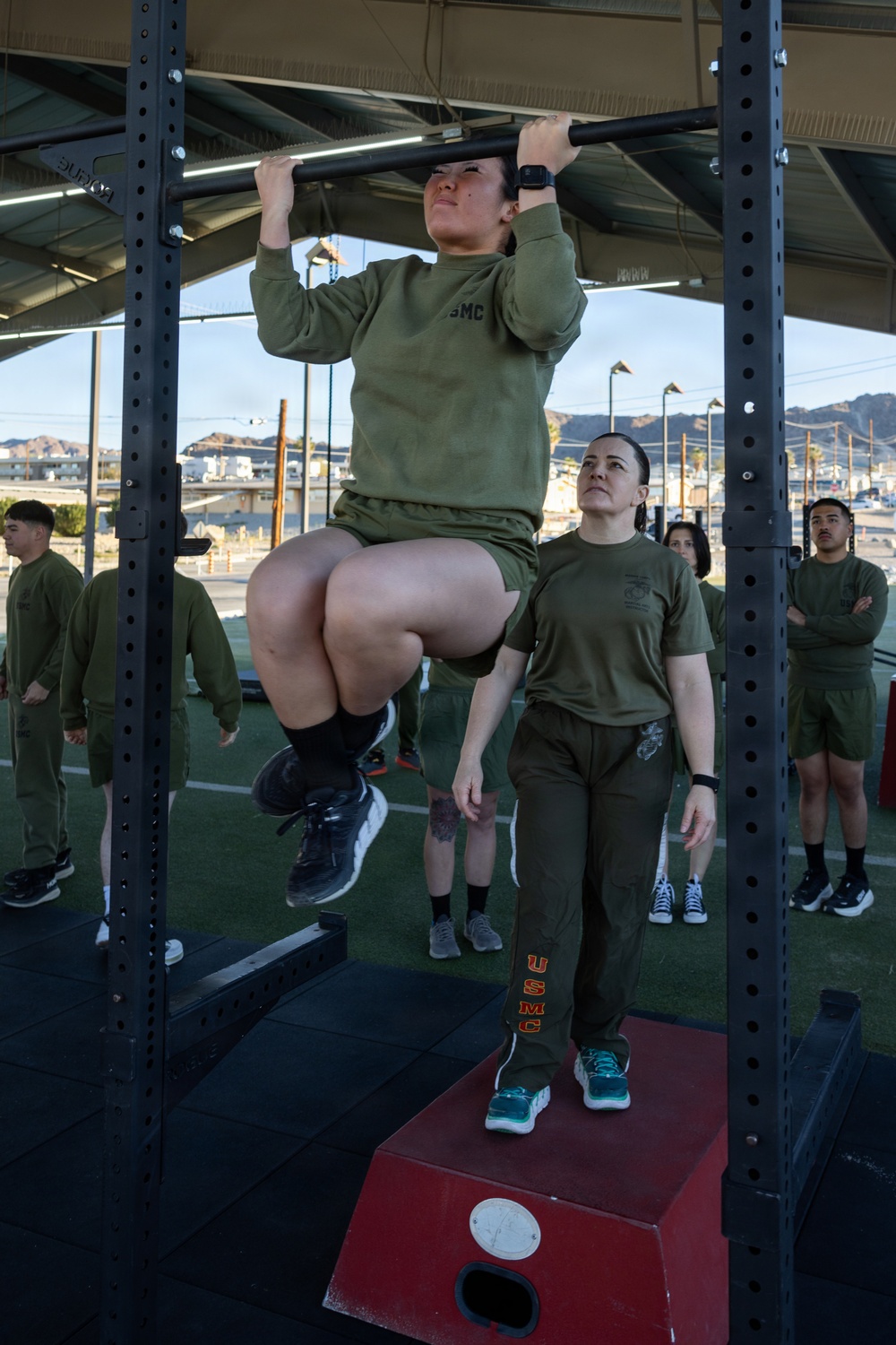 U.S. Marines participate in Col. Posey’s pull-up program