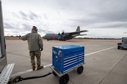 153rd Airlift Wing C-130 departs Cheyenne for MAFFS training in Arizona