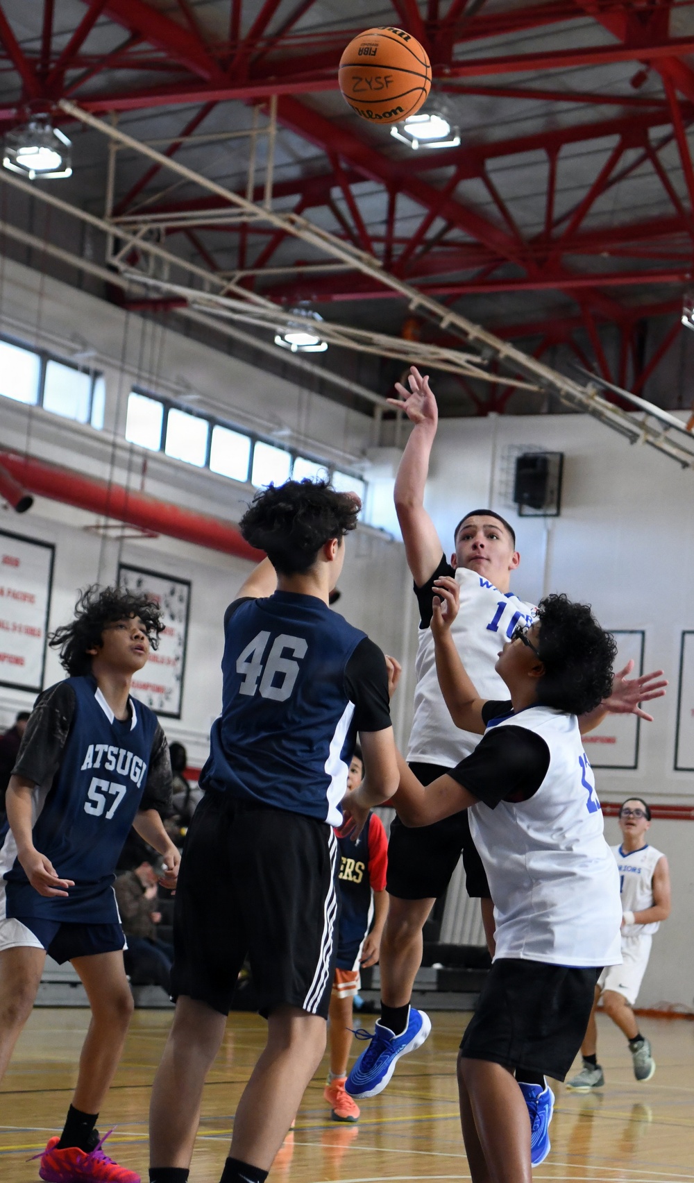 Bilateral youth basketball exchange at Camp Zama continues with day of scrimmages