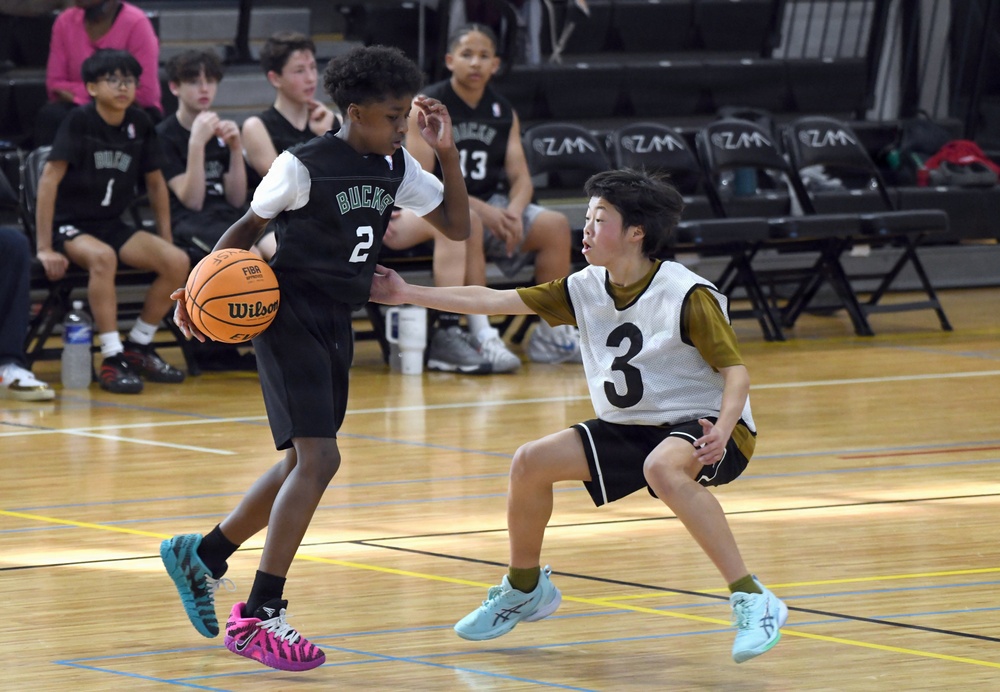 Bilateral youth basketball exchange at Camp Zama continues with day of scrimmages
