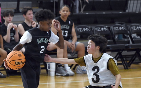Bilateral youth basketball exchange at Camp Zama continues with day of scrimmages