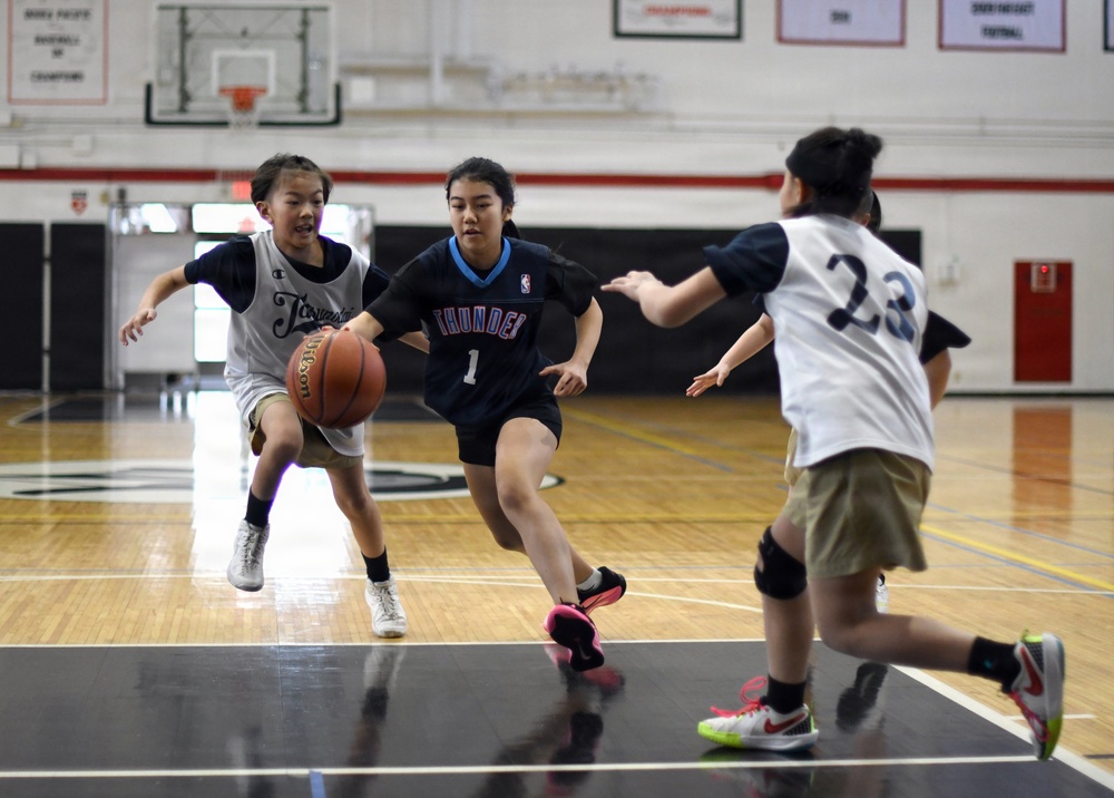 Bilateral youth basketball exchange at Camp Zama continues with day of scrimmages