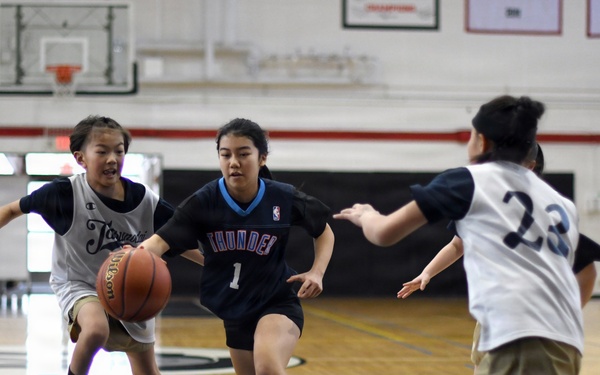 Bilateral youth basketball exchange at Camp Zama continues with day of scrimmages