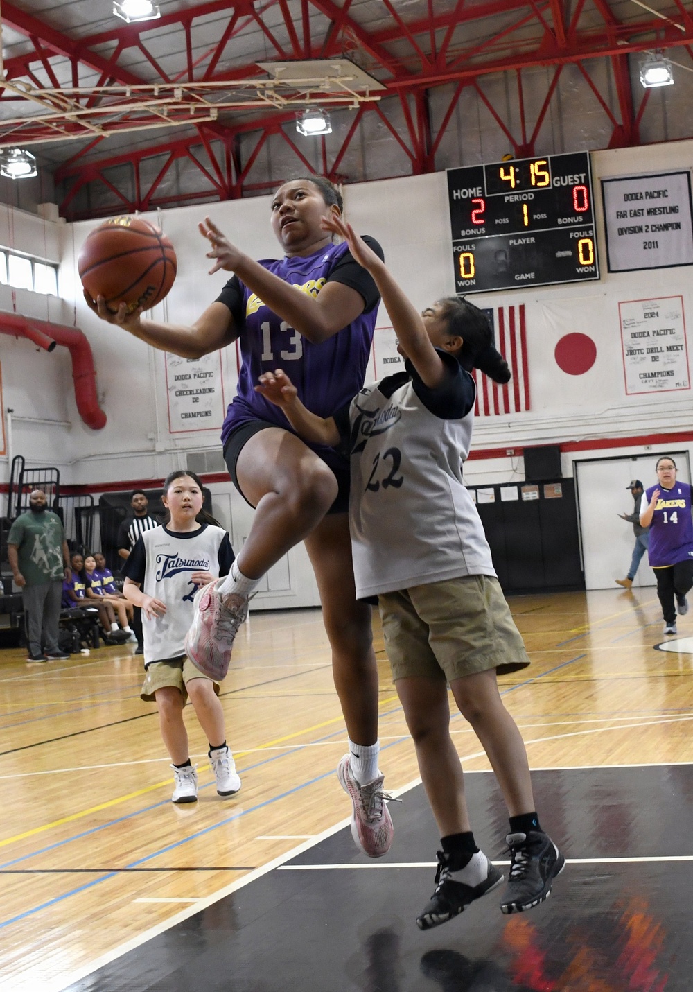 Bilateral youth basketball exchange at Camp Zama continues with day of scrimmages