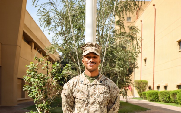 Bravo Zulu to the TF 51/5th MEB February Gator of the Month, Sgt. Kavon Glover!