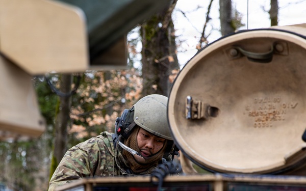 U.S. Army Soldier Performs Maintenance On His M1 Abrams Tank During Combined Resolve 26-05