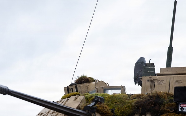 A U.S. Army Armored Vehicle On Standby During Combined Resolve 26-05
