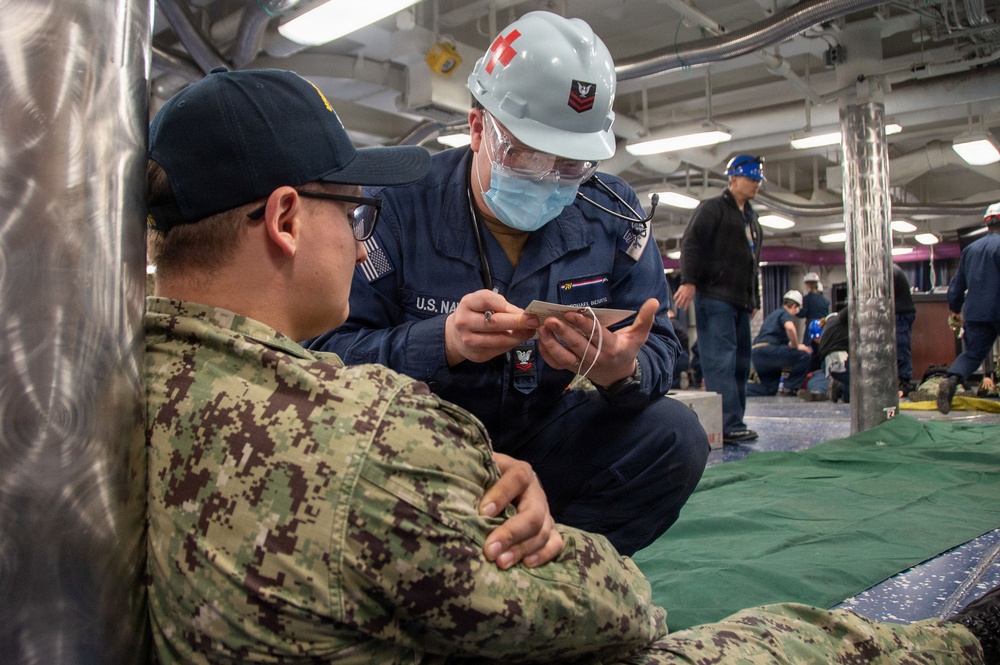 Ronald Reagan Sailors Conduct Mass Casualty Drill