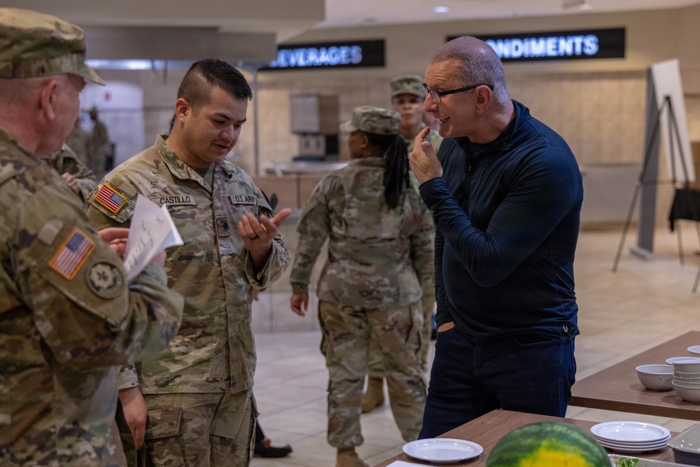 Chef Robert Irvine Reviews Dishes Prepared by 92G Soldiers