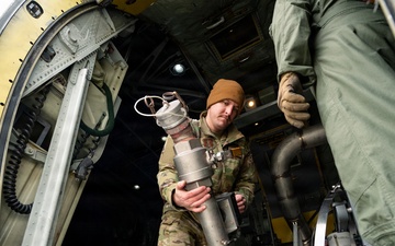 153rd Airlift Wing Airman Moved MAFFS Fill Component During Test Fire Preparation