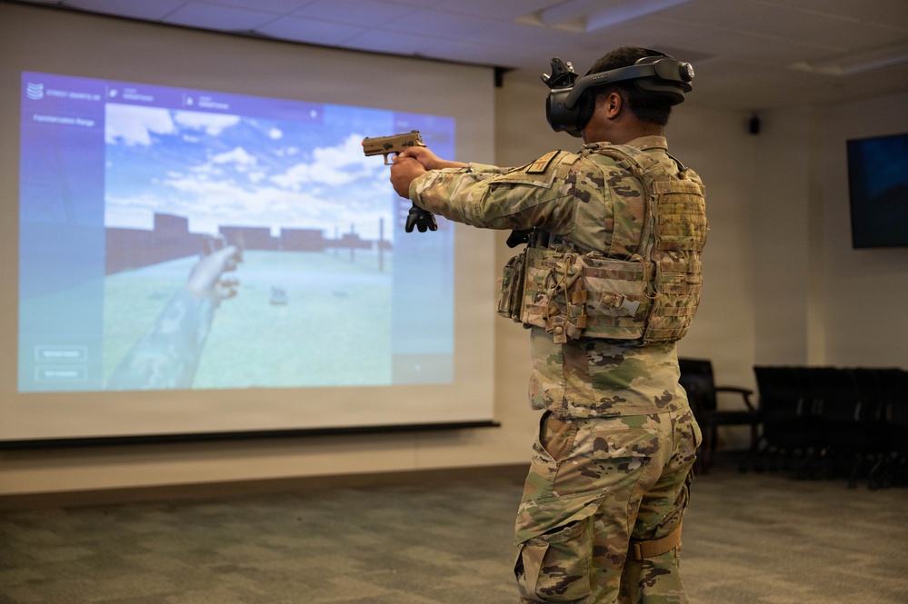 102nd Security Forces Squadron conducts virtual reality use-of-force training