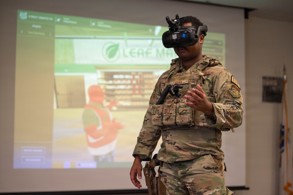 102nd Security Forces Squadron conducts virtual reality use-of-force training