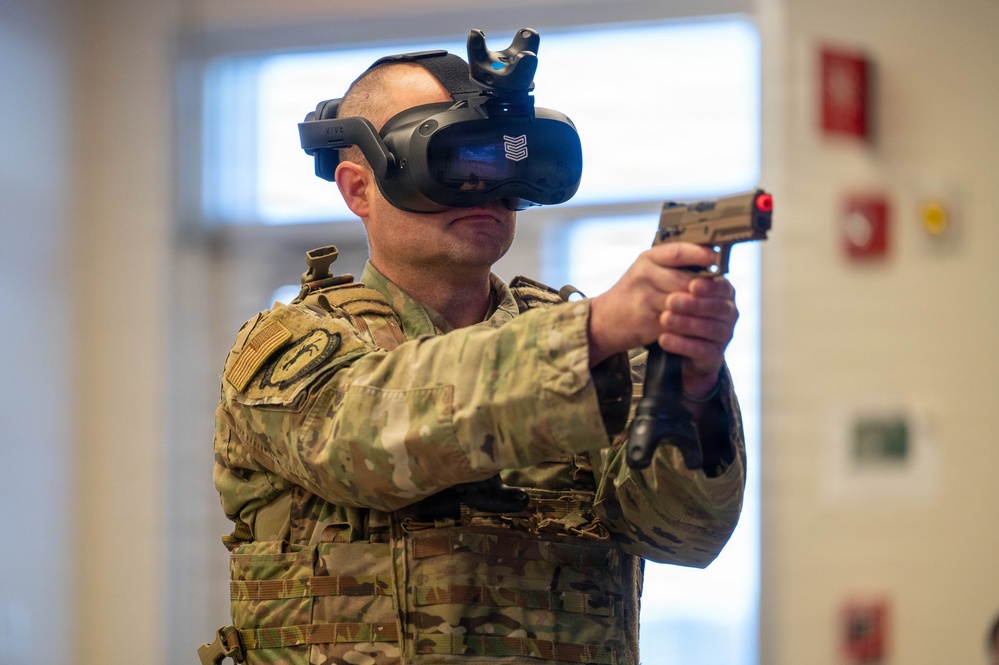 102nd Security Forces Squadron conducts virtual reality use-of-force training