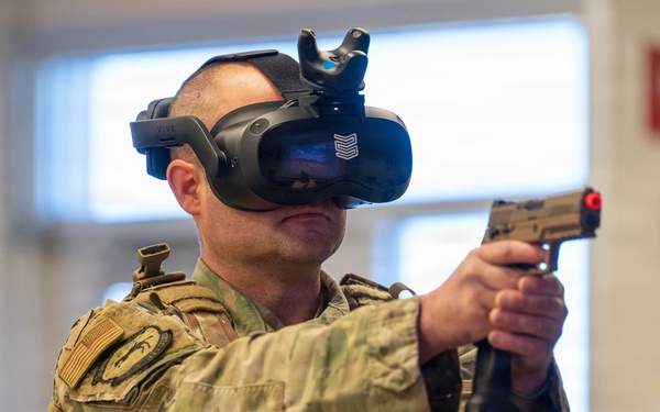 102nd Security Forces Squadron conducts virtual reality use-of-force training