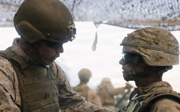 MARFORRES Commanding General observes 5/14 Q battery fire mission