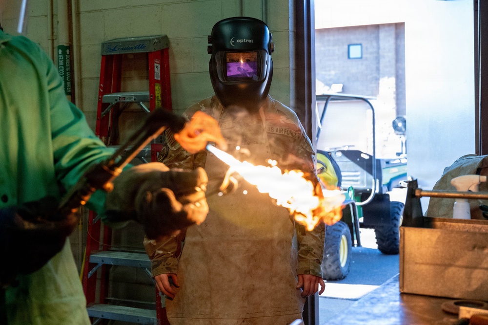 161st Civil Engineering Squadron Structures Conduct Welding Training