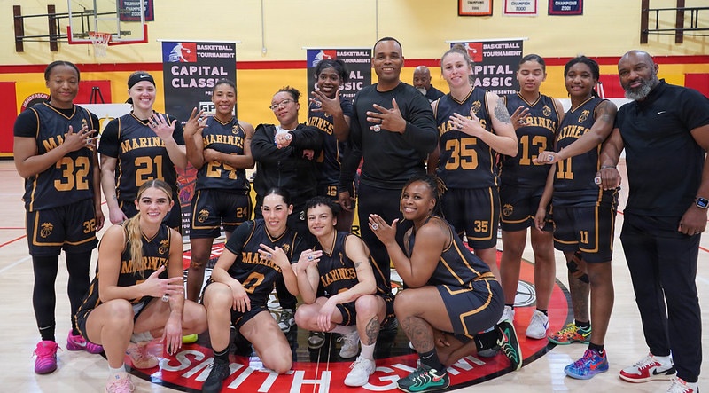 The Montford Point Marines celebrate their victory.