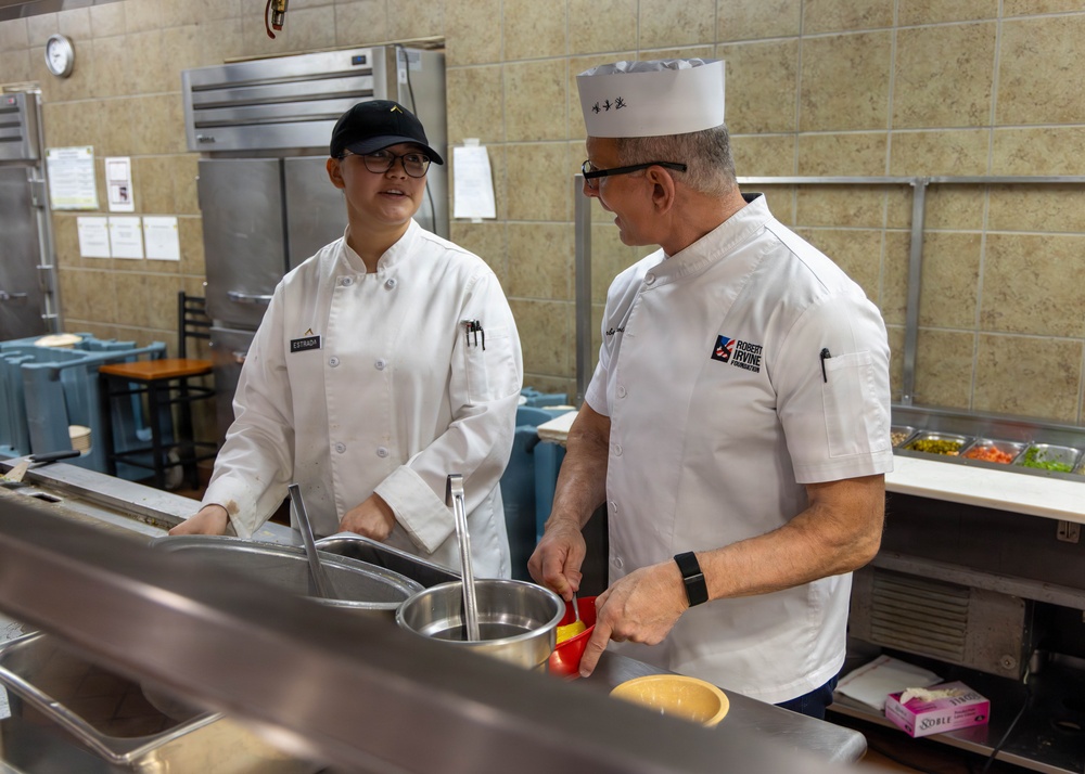 Chef Irvine feeds First Team Troopers