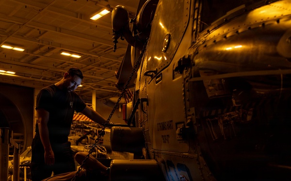 Abraham Lincoln Conducts Routine Aircraft Maintenance