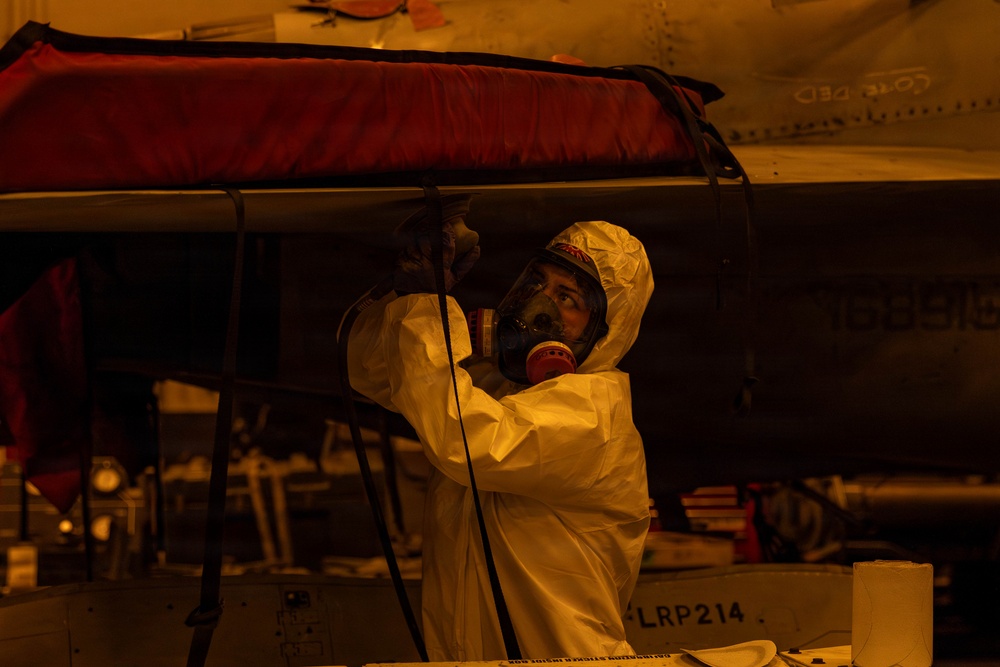 Abraham Lincoln Conducts Routine Aircraft Maintenance