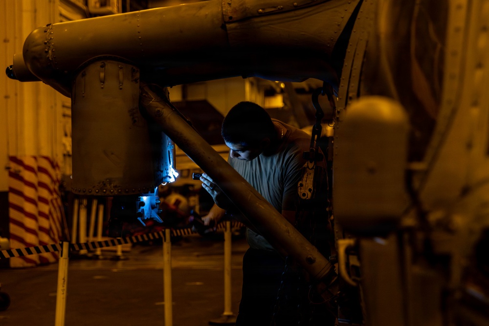 Abraham Lincoln Conducts Routine Aircraft Maintenance