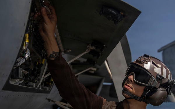 Abraham Lincoln Conducts Routine Maintenance