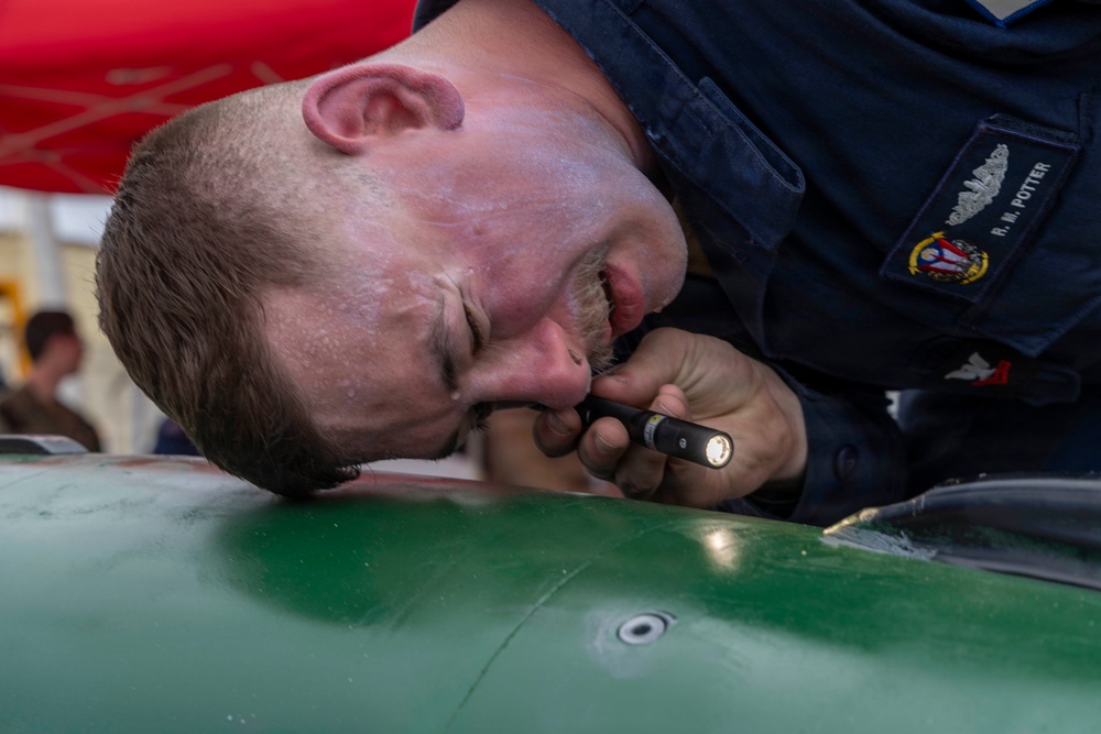 USS Ohio Conducts a Weapons Handling Evolution